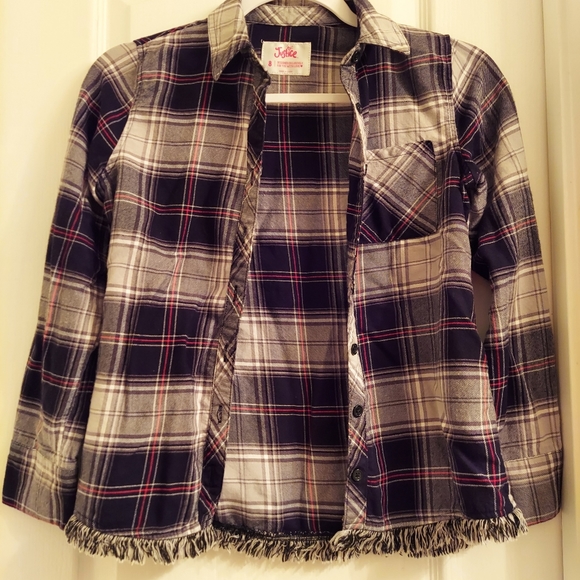 Justice black frayed plad |8| - Picture 7 of 8